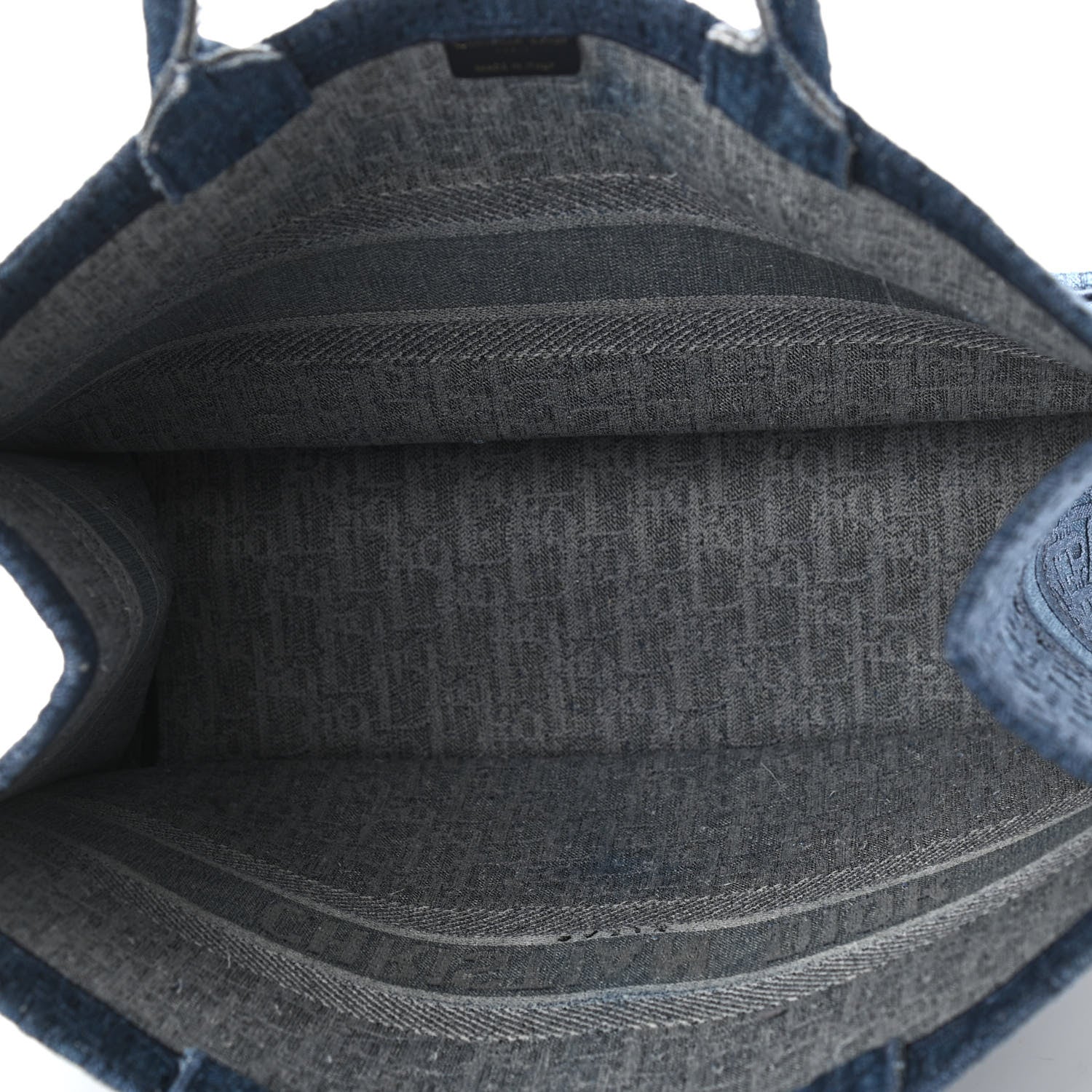Christian Dior Oblique Denim Book Tote Denim Blue 4 of 13