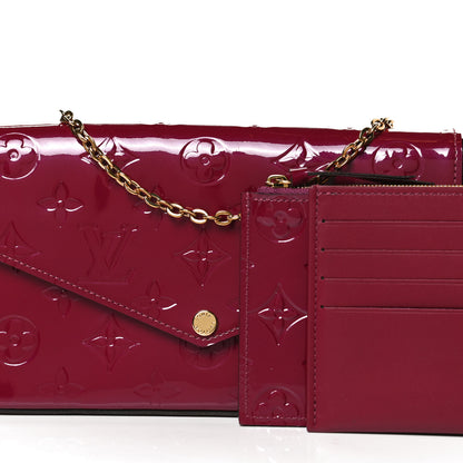 Louis Vuitton Vernis Felicie Chain Wallet Magenta 7 of 12