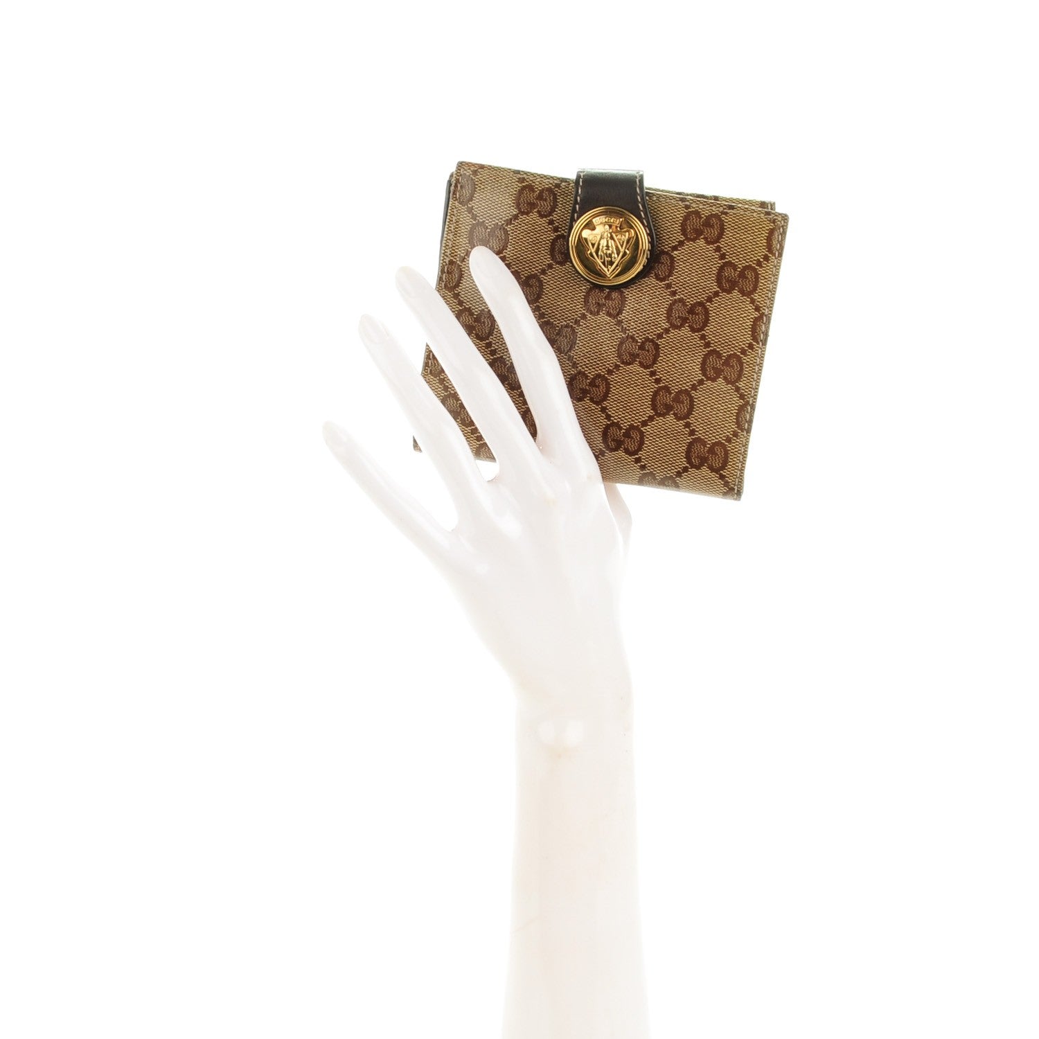 Gucci Crystal Monogram Hysteria French Wallet Dark Brown 3 of 7