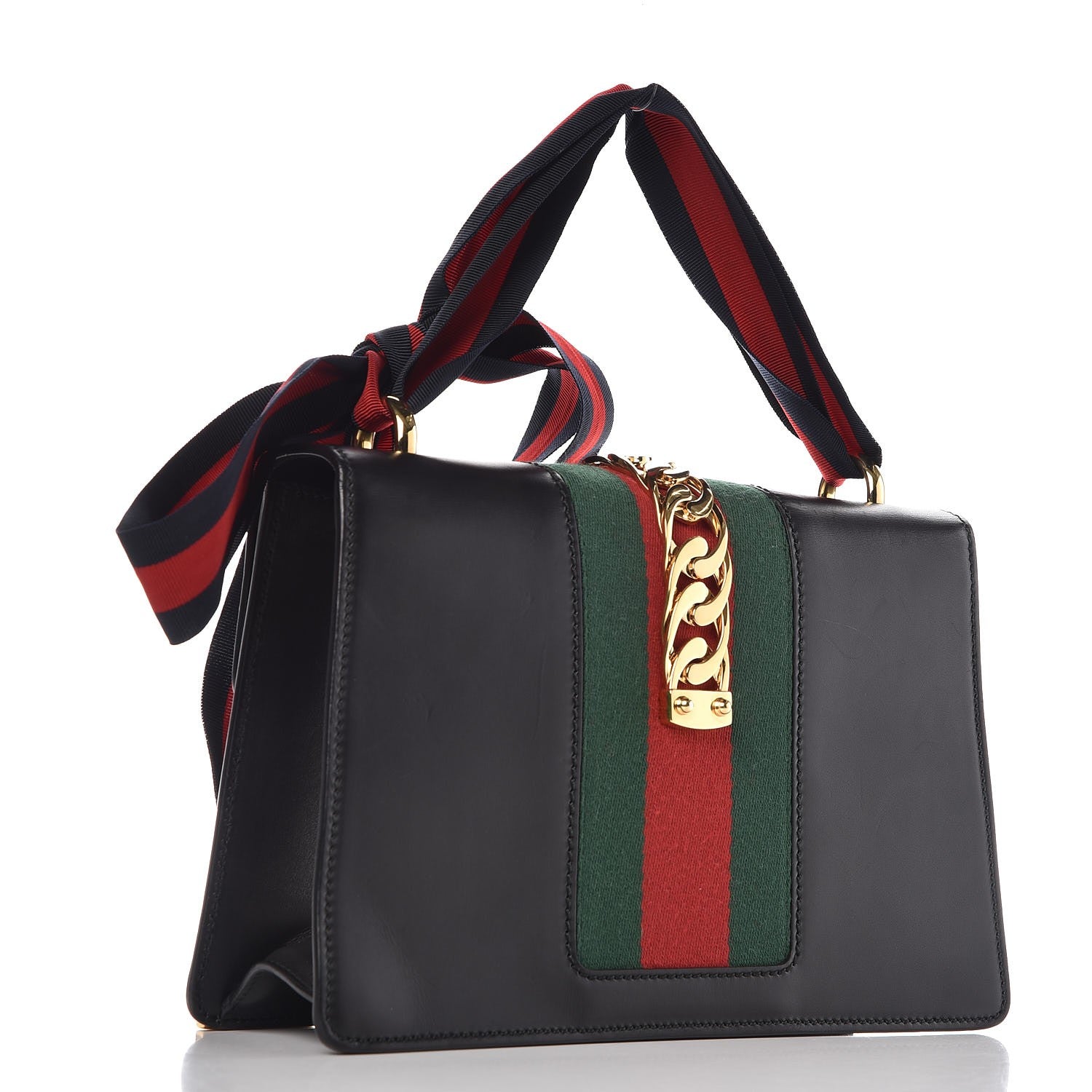 Gucci Calfskin Small Sylvie Shoulder Bag Black 4 of 9