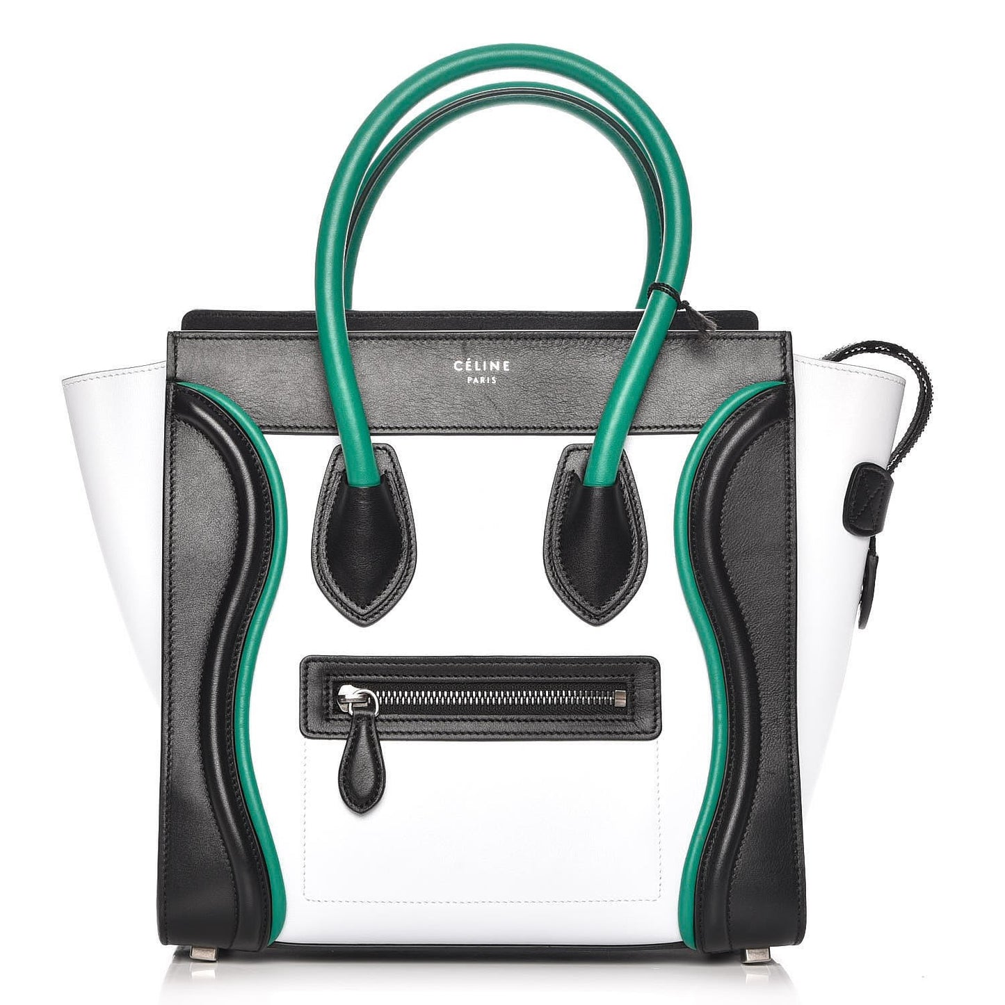 Smooth Calfskin Micro Tri-Color Luggage Turquoise