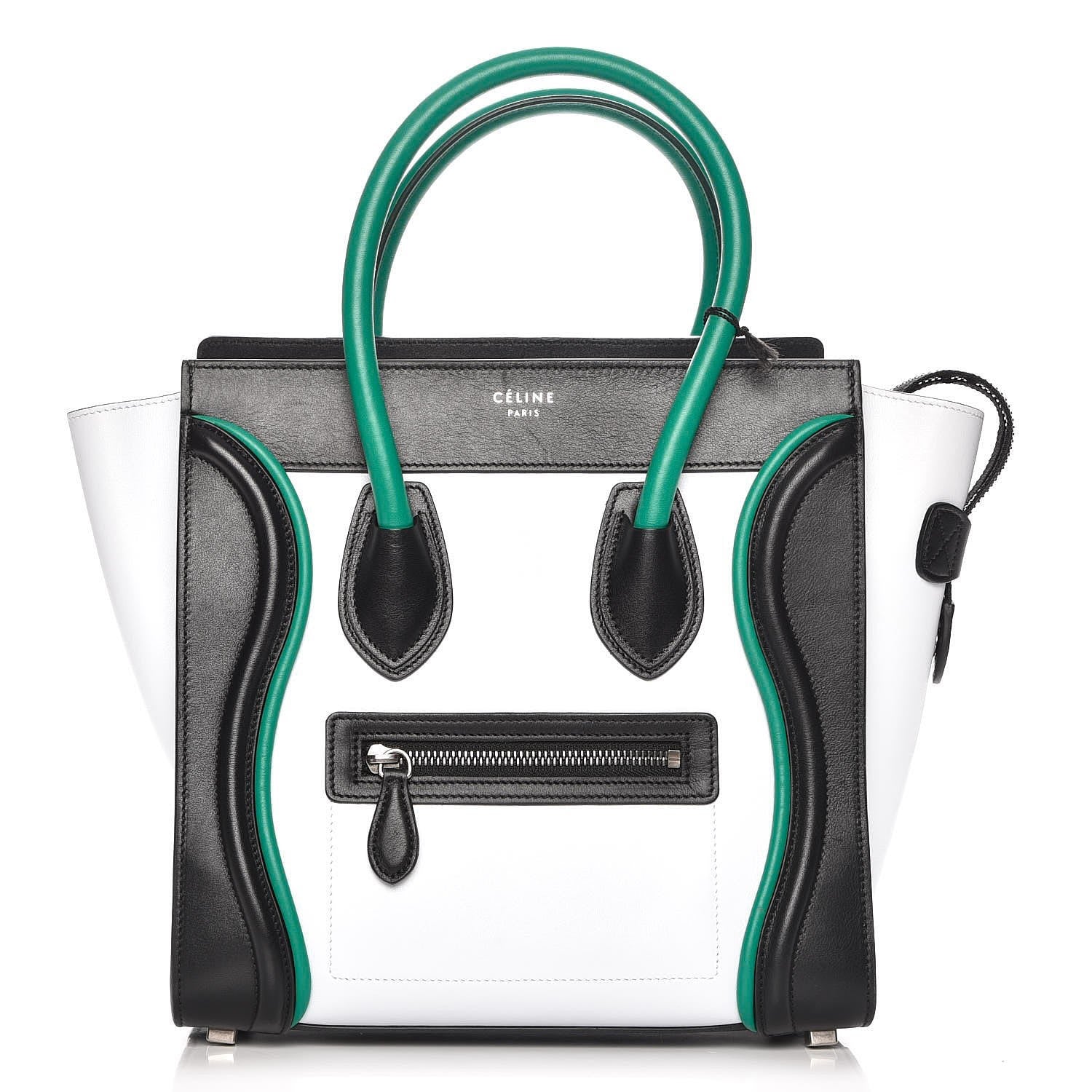Celine Smooth Calfskin Micro Tri-Color Luggage Turquoise 1 of 7