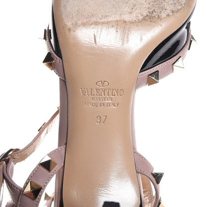 Valentino Garavani Patent Nappa Rockstud Ankle Strap 65mm Pumps 37 Black Poudre 8 of 9