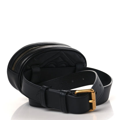 Gucci Calfskin Matelasse GG Marmont Belt Bag 85 34 Black 3 of 9