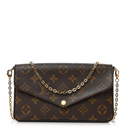 Louis Vuitton Monogram Pochette Felicie Chain Wallet Fuchsia 3 of 9