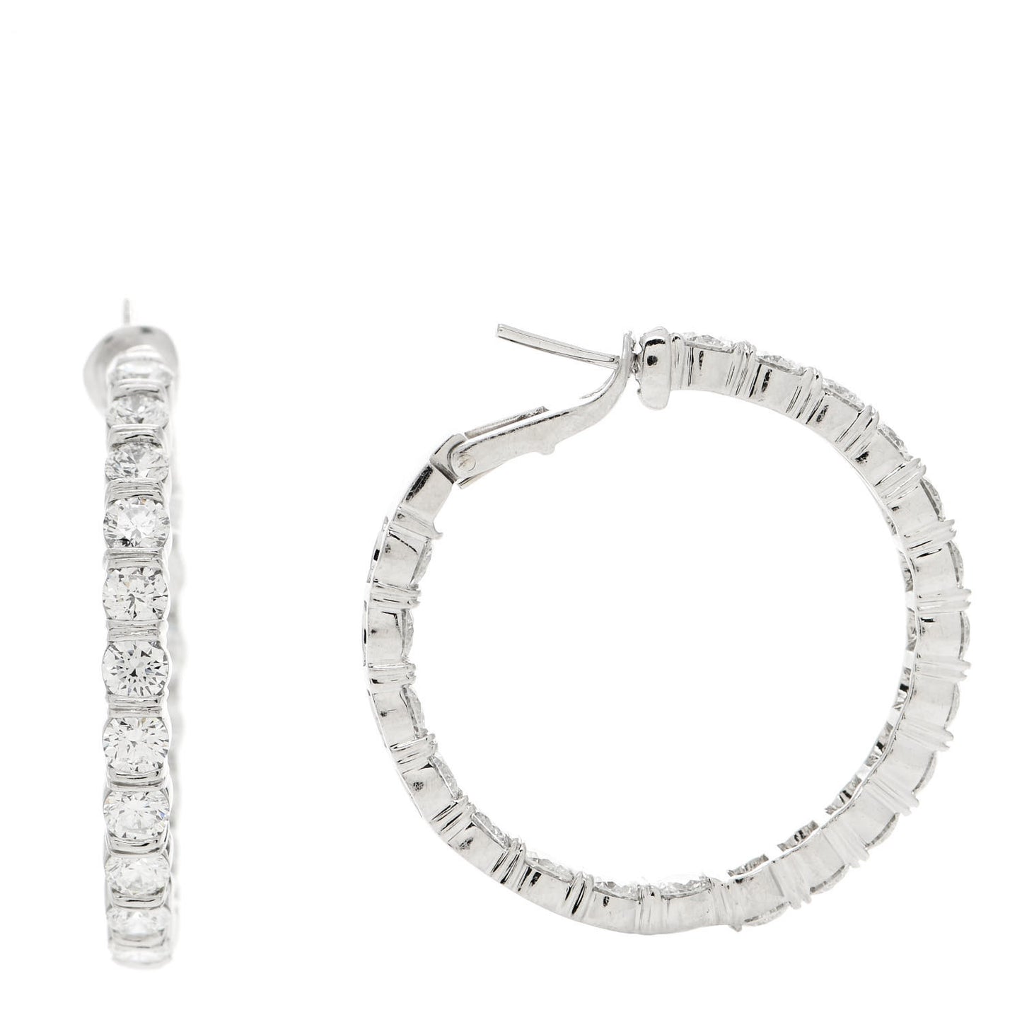Platinum Diamond Inside Out Hoop Earrings