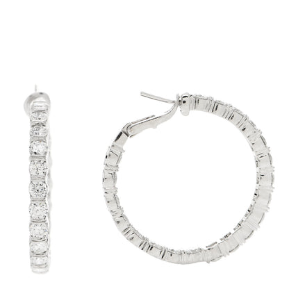Harry Winston Platinum Diamond Inside Out Hoop Earrings 1 of 5