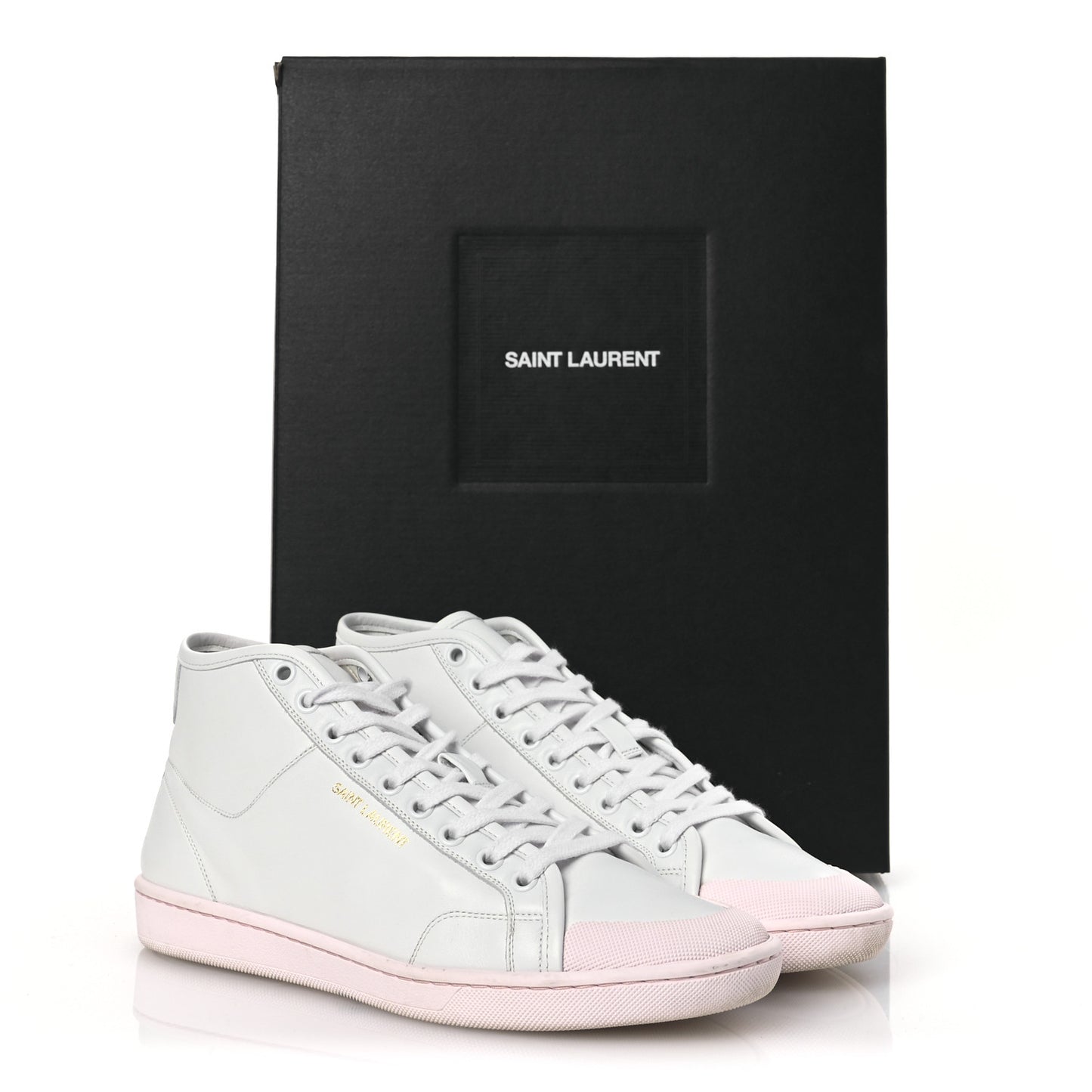 Calfskin Womens Court Classic SL/39 Mid Top Sneakers Blanc Bebe 39.5 Blanc Bebe Rose