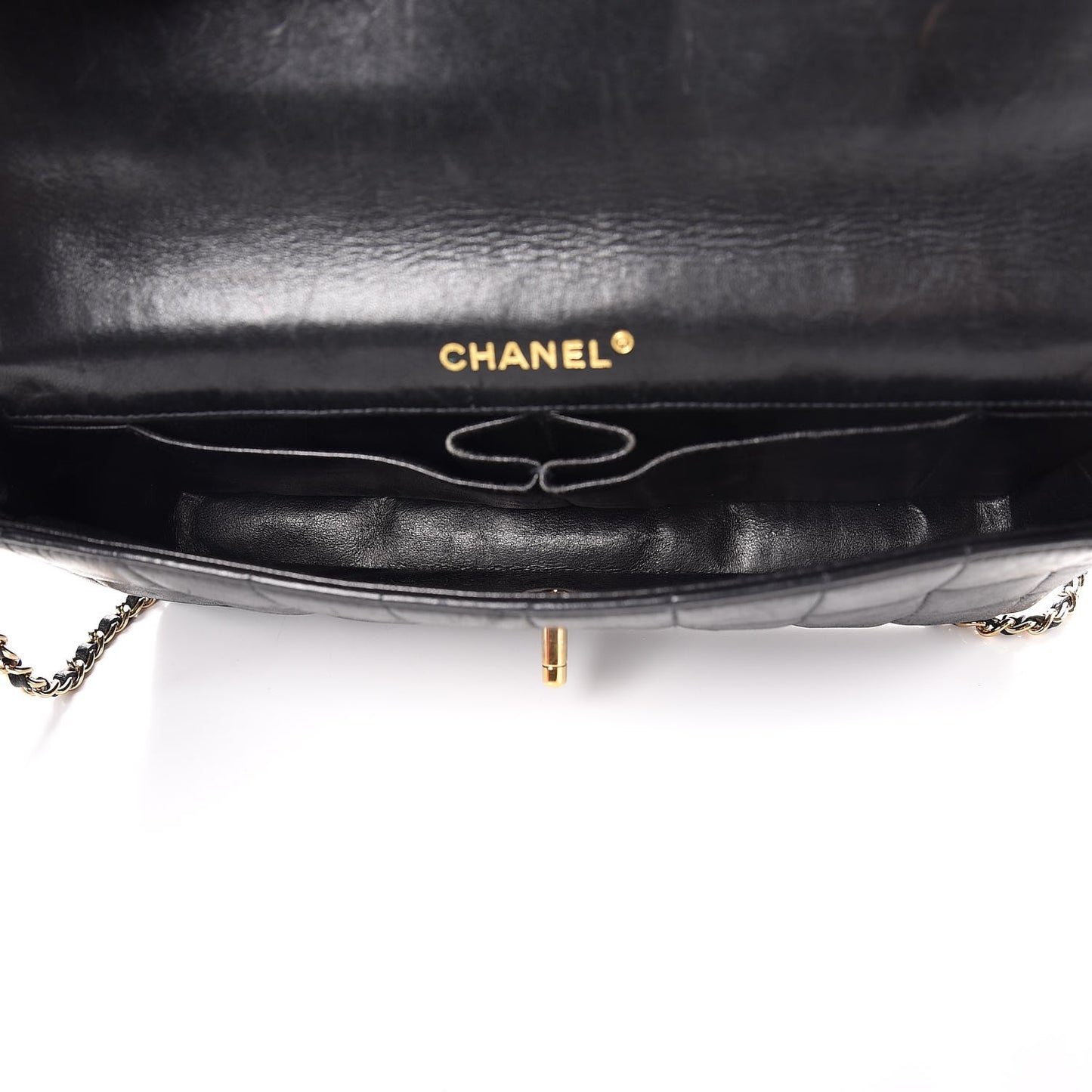 Lambskin East West Chocolate Bar Flap Black