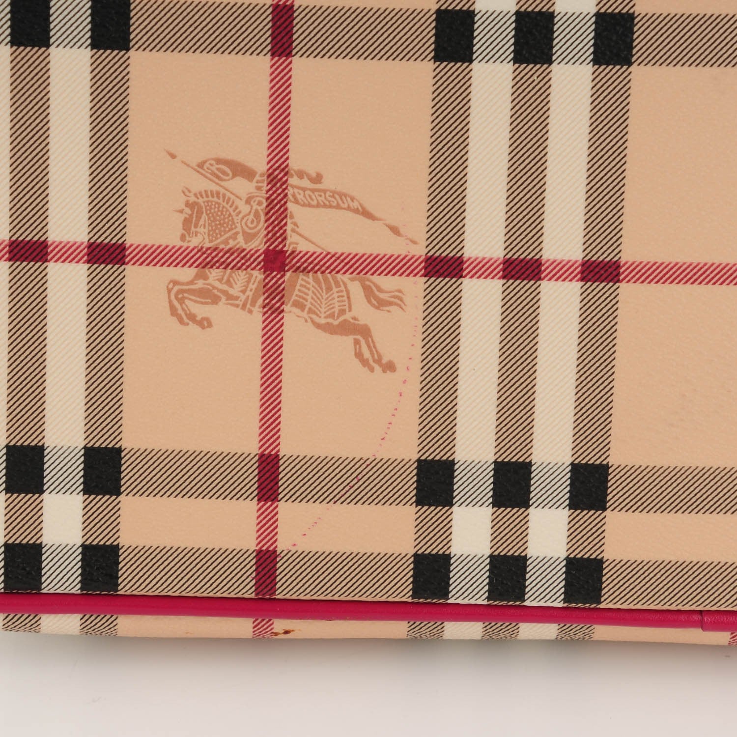 Burberry Haymarket Check Medium Regent Tote Dark Pink 9 of 11