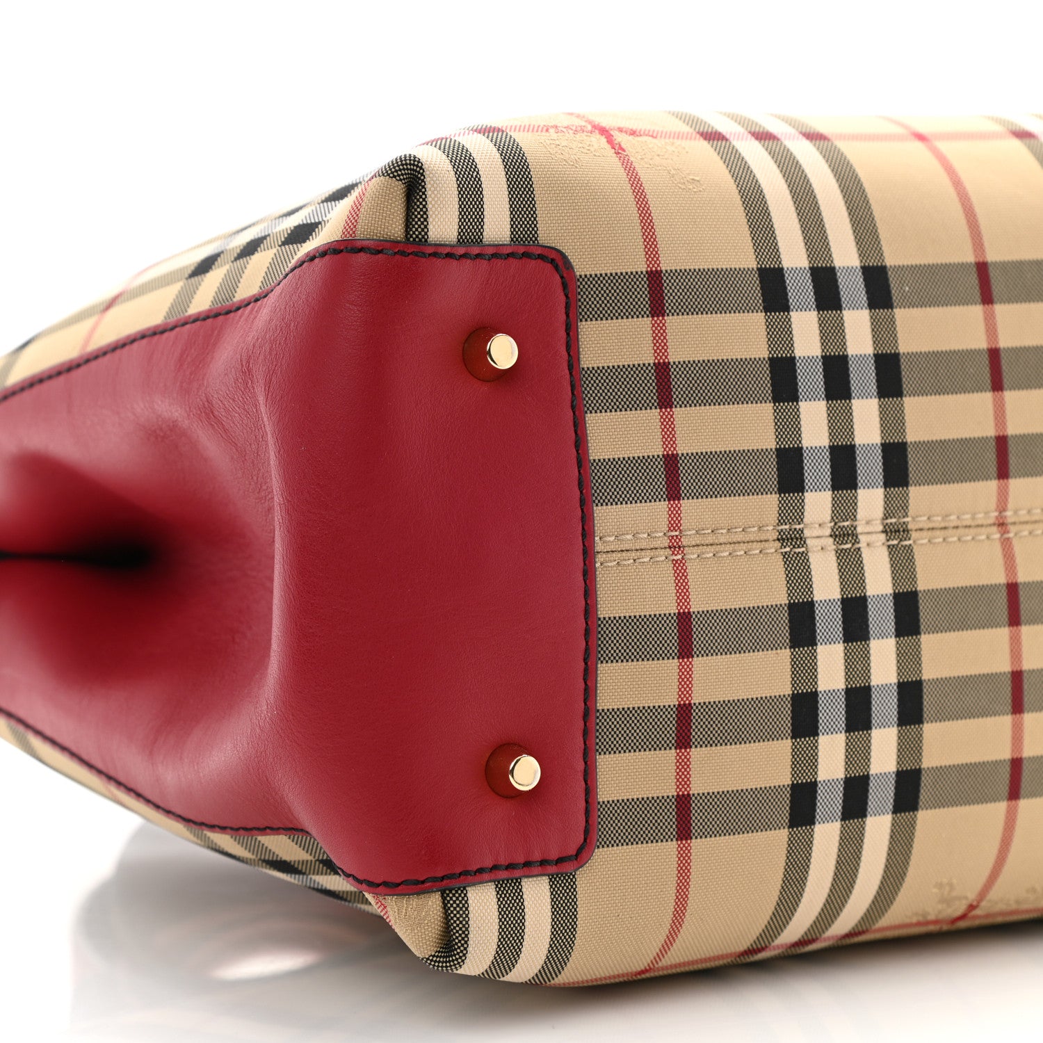 Burberry Horseferry Check Medium Ballingdon Tote Honey Parade Red 11 of 13