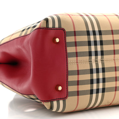 Burberry Horseferry Check Medium Ballingdon Tote Honey Parade Red 11 of 13