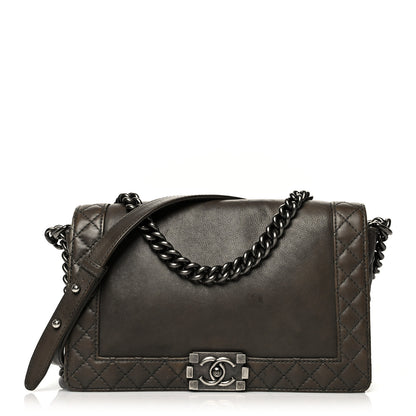 Chanel Calfskin New Medium Boy Reverso Flap Black 1 of 14