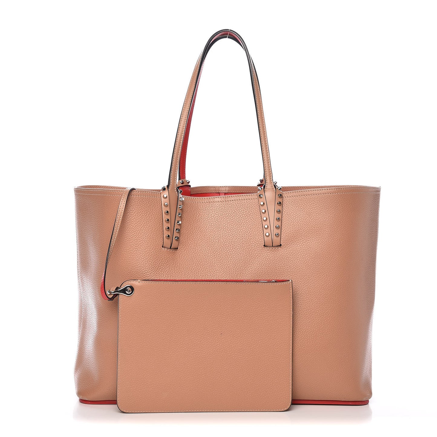 Calfskin Spikes East West Cabata Tote Nude