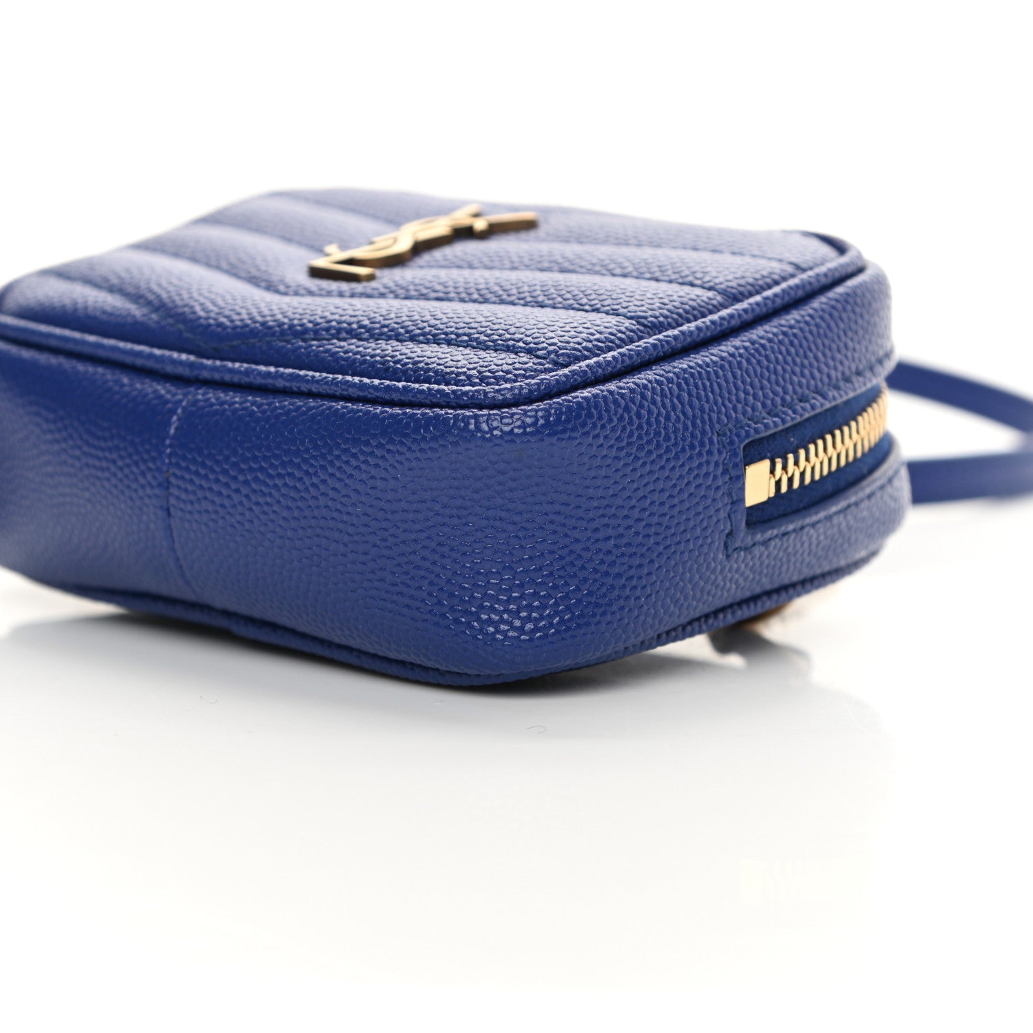 Saint Laurent Grain De Poudre Matelasse Monogram Baby Lou Camera Bag Sapphire Blue 10 of 11