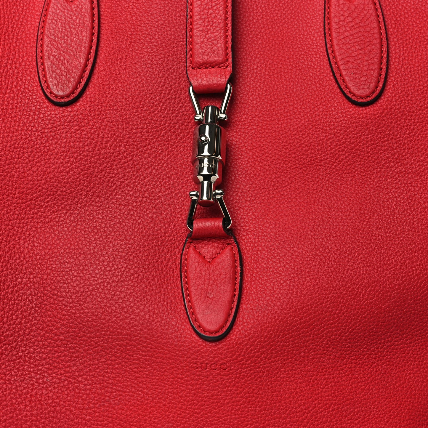 Soft Calfskin Medium Jackie Top Handle Bag Hibiscus Red