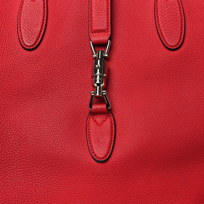 Gucci Soft Calfskin Medium Jackie Top Handle Bag Hibiscus Red 8 of 14