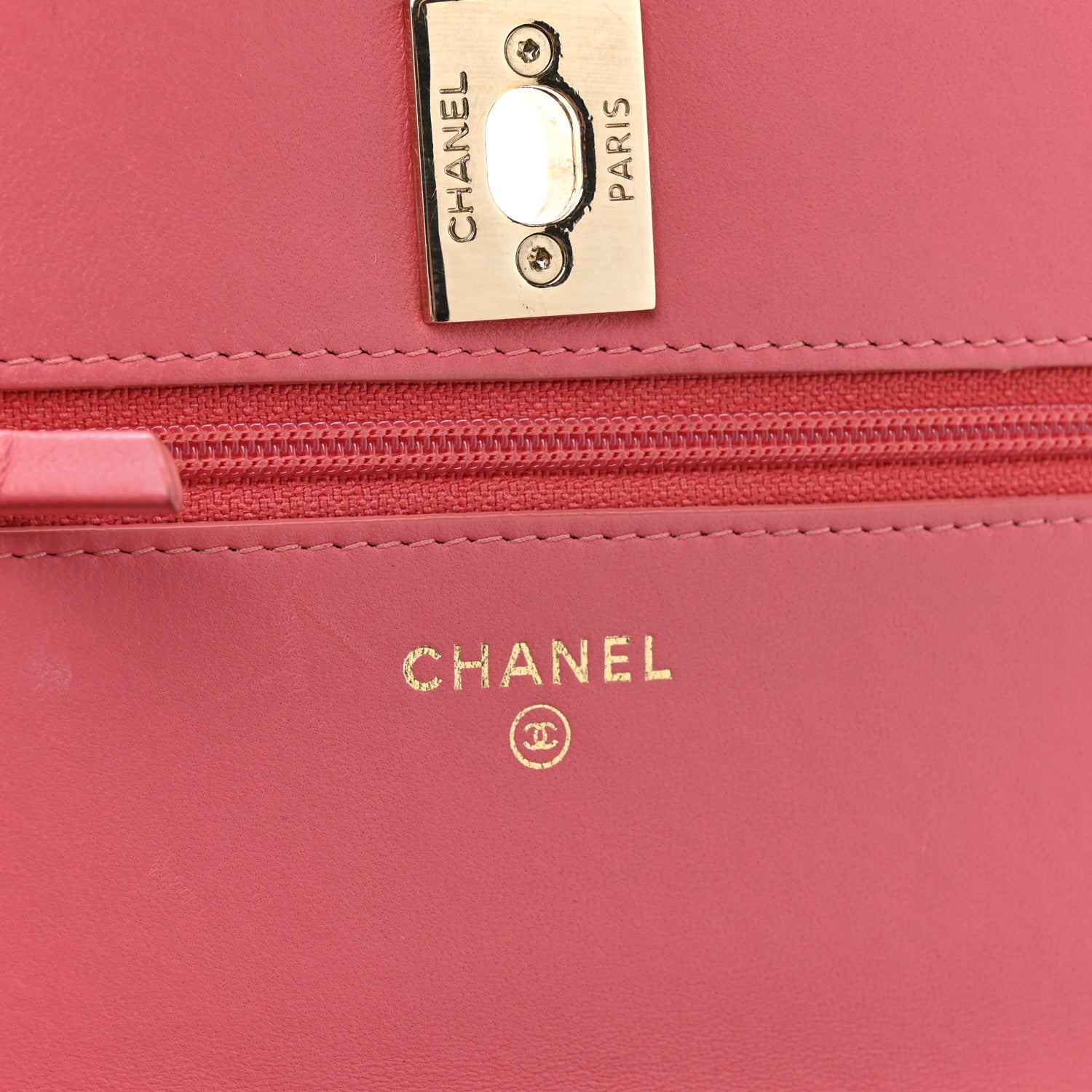 Chanel Lambskin Quilted Trendy CC Wallet On Chain WOC Bright Pink 7 of 18