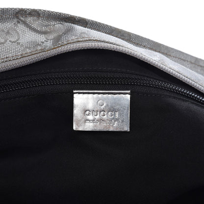 Gucci Metallic GG Monogram Medium Web Handle Bucket Tote Silver 6 of 9