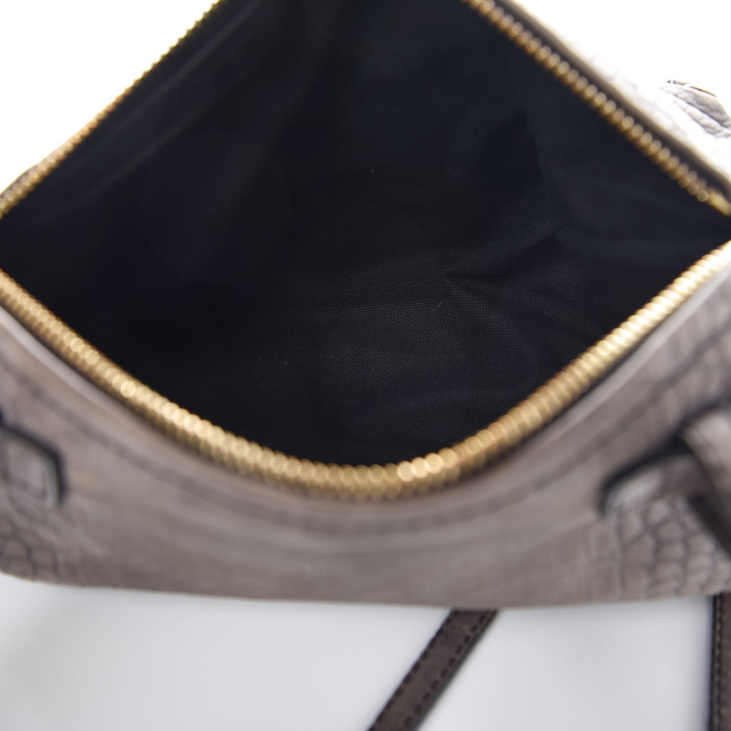 Calfskin Crocodile Embossed Mini Pandora Grey