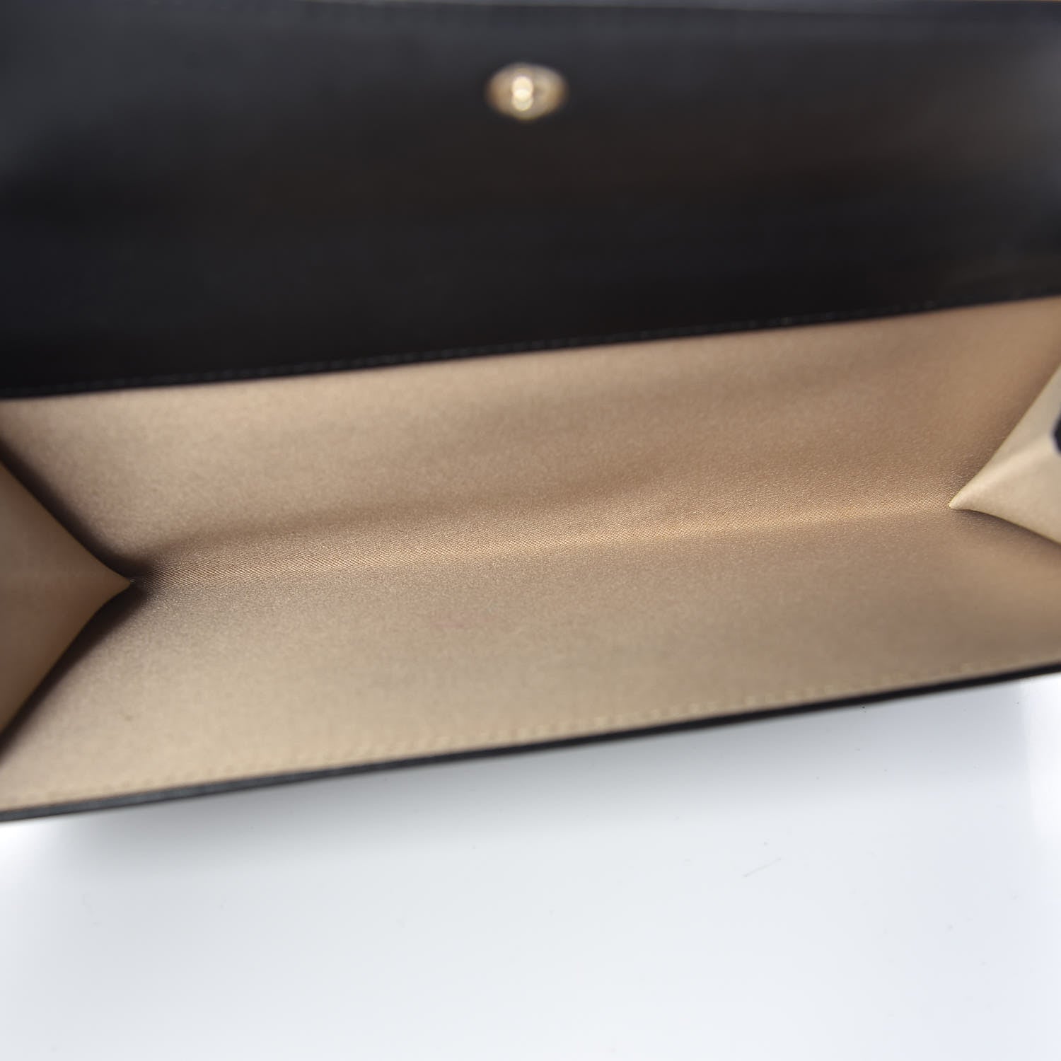 Chanel Lambskin Camellia Embossed Long Double Wallet Black 5 of 13