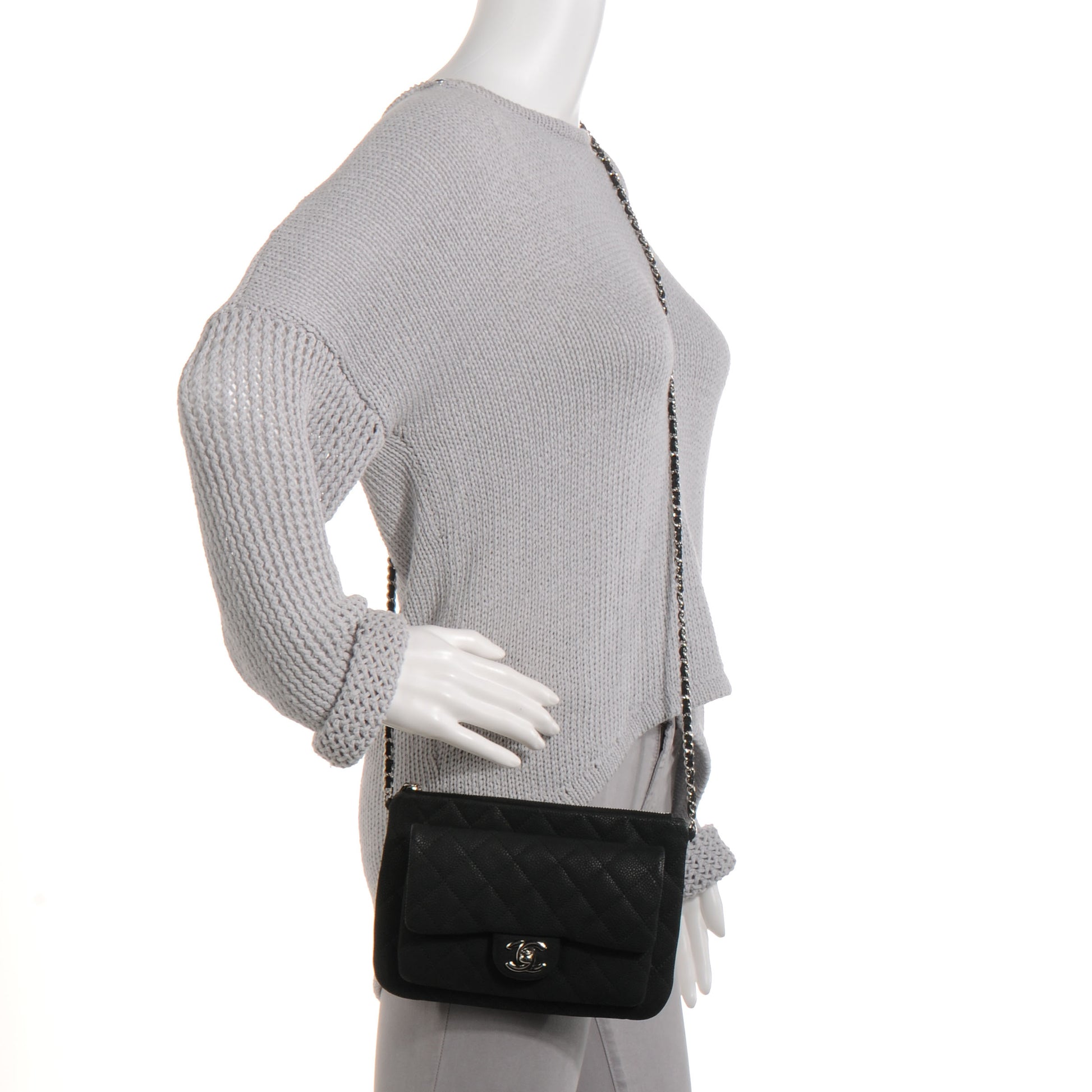 Chanel Iridescent Caviar Daily Zip Crossbody Black 2 of 8