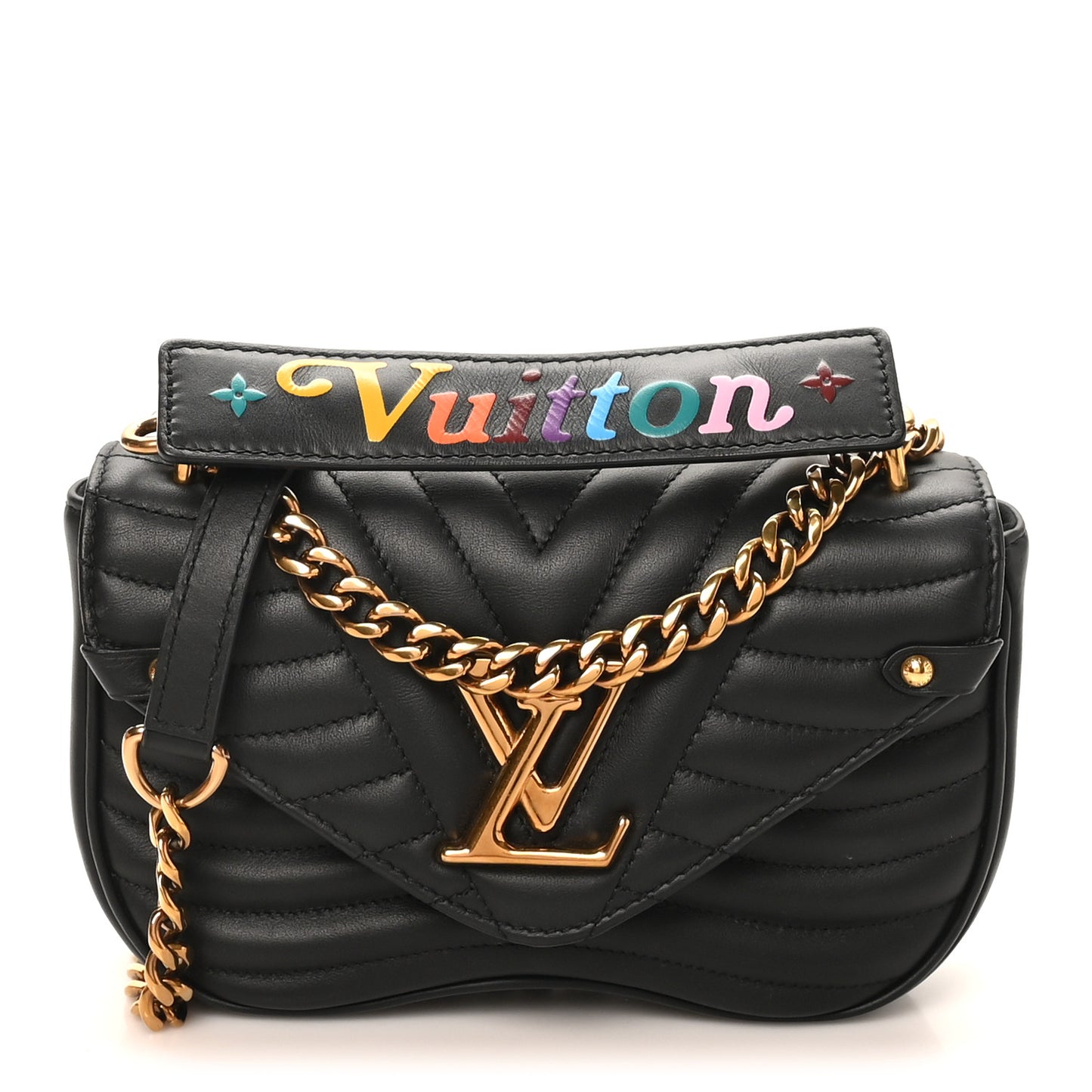 Calfskin New Wave Chain PM Black