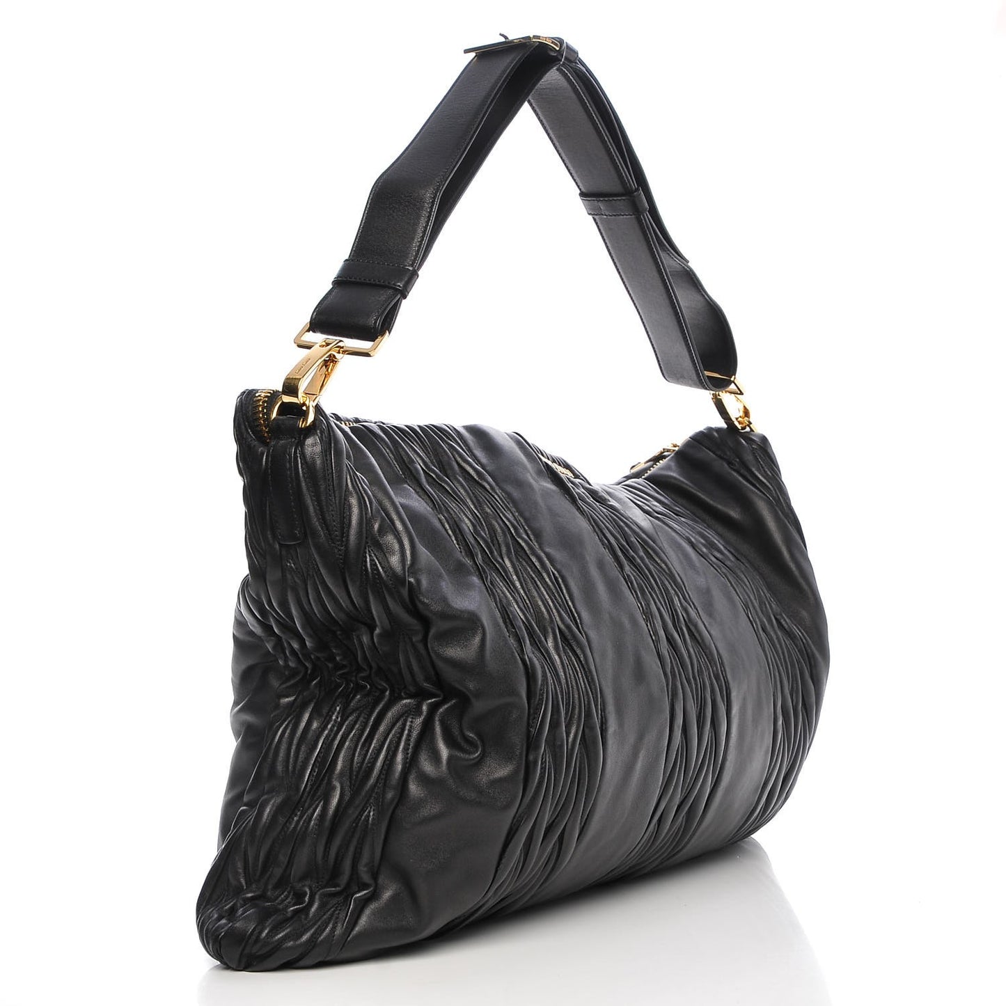 Nappa Matelasse Patchwork Shoulder Bag Black