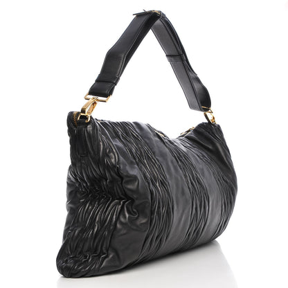 Miu Miu Nappa Matelasse Patchwork Shoulder Bag Black 3 of 8