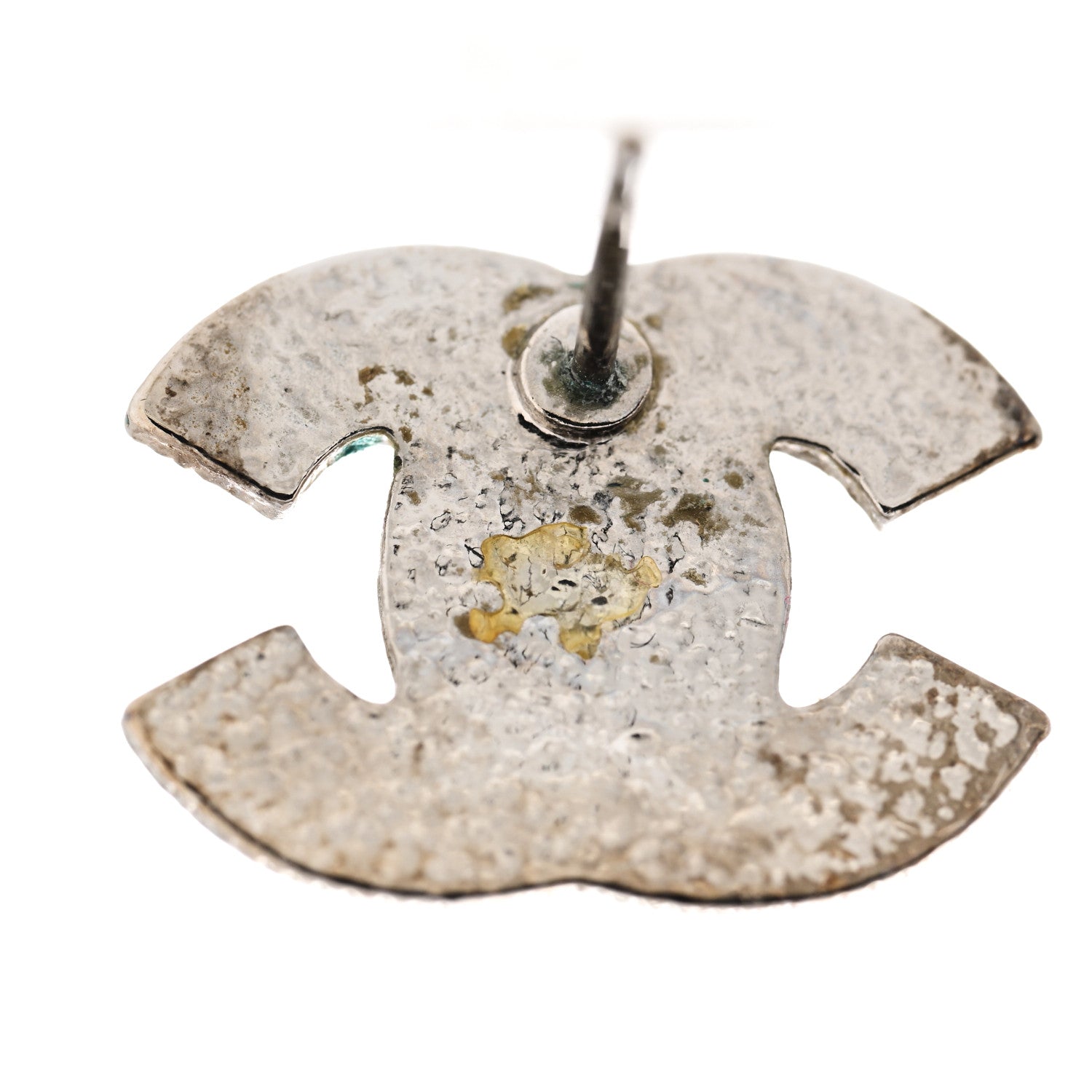 Chanel Crystal Mini CC Earrings Silver 5 of 8
