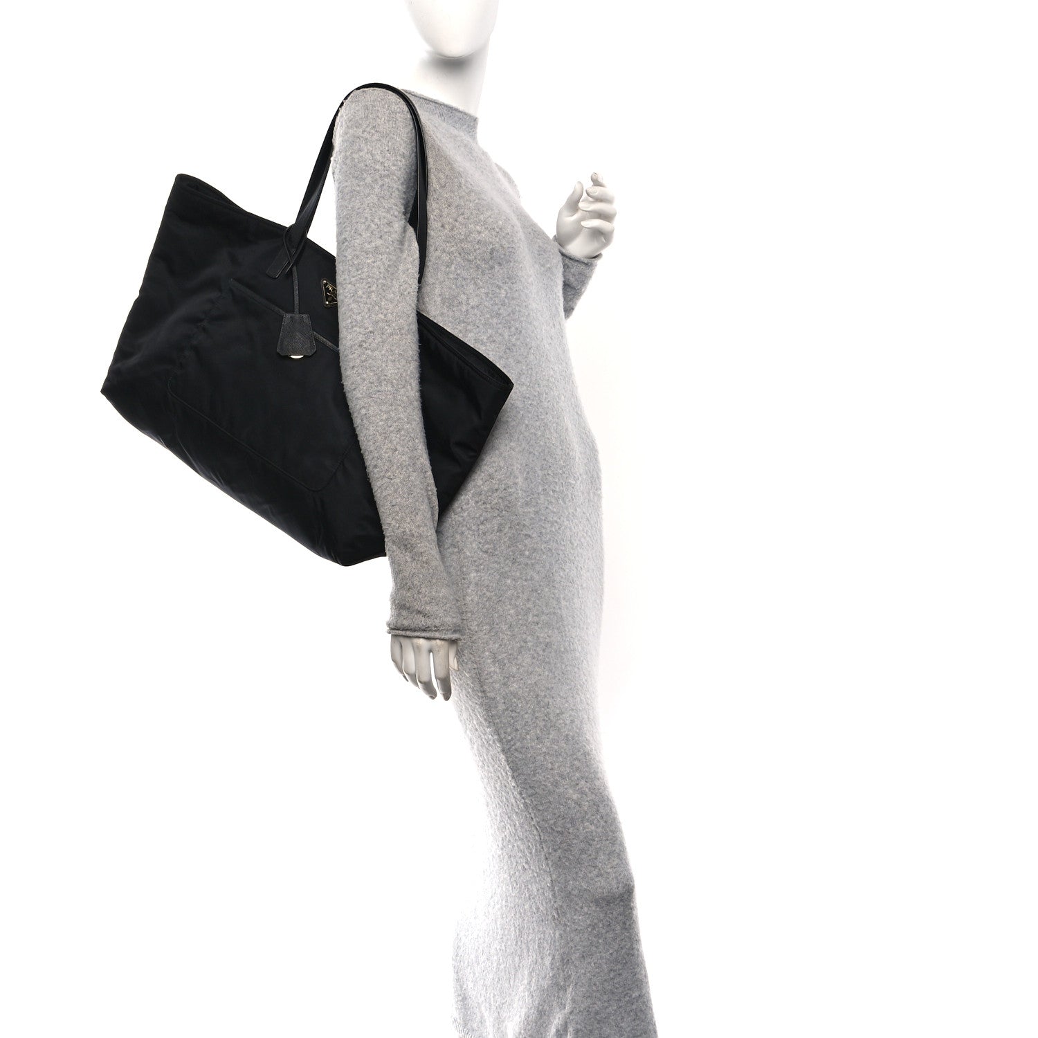 Prada Re-Nylon Saffiano Triangle Re-Edition 1978 Medium Tote Black 2 of 9