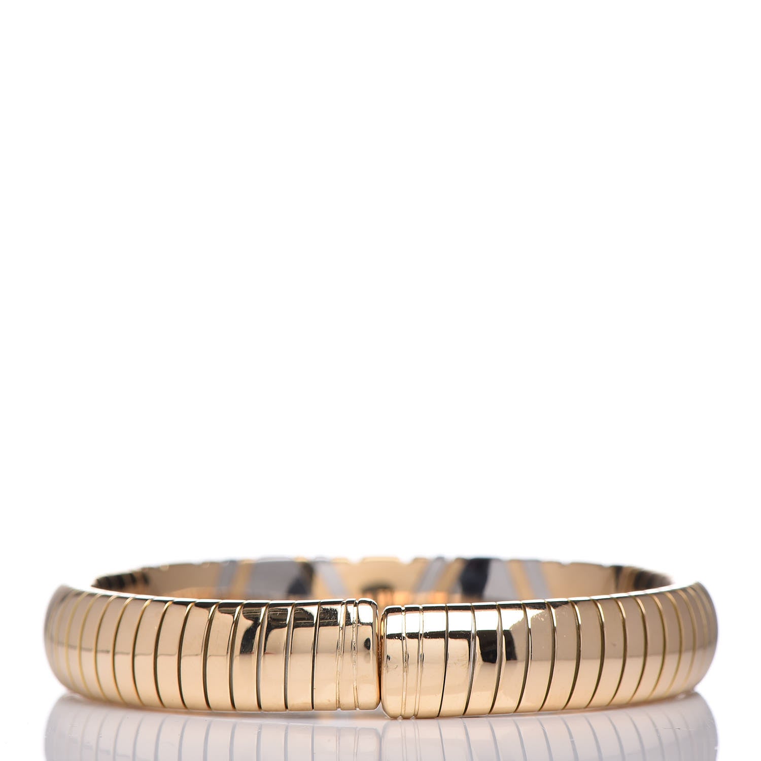 Bulgari 18K Yellow Gold Stainless Steel 10mm Parentesi Bracelet 3 of 4