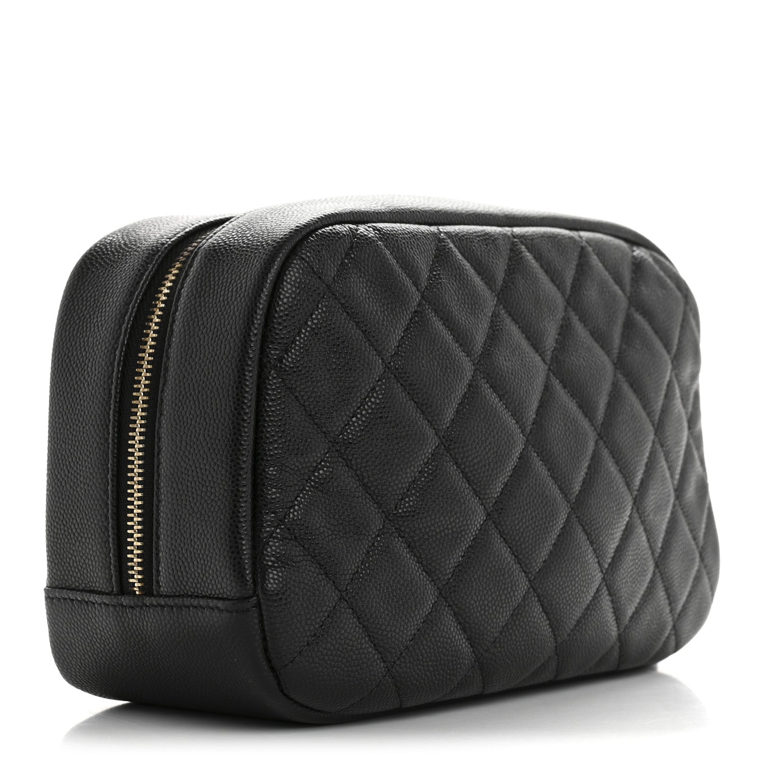 Chanel Caviar Quilted Medium Curvy Pouch Cosmetic Case Black 3 of 9