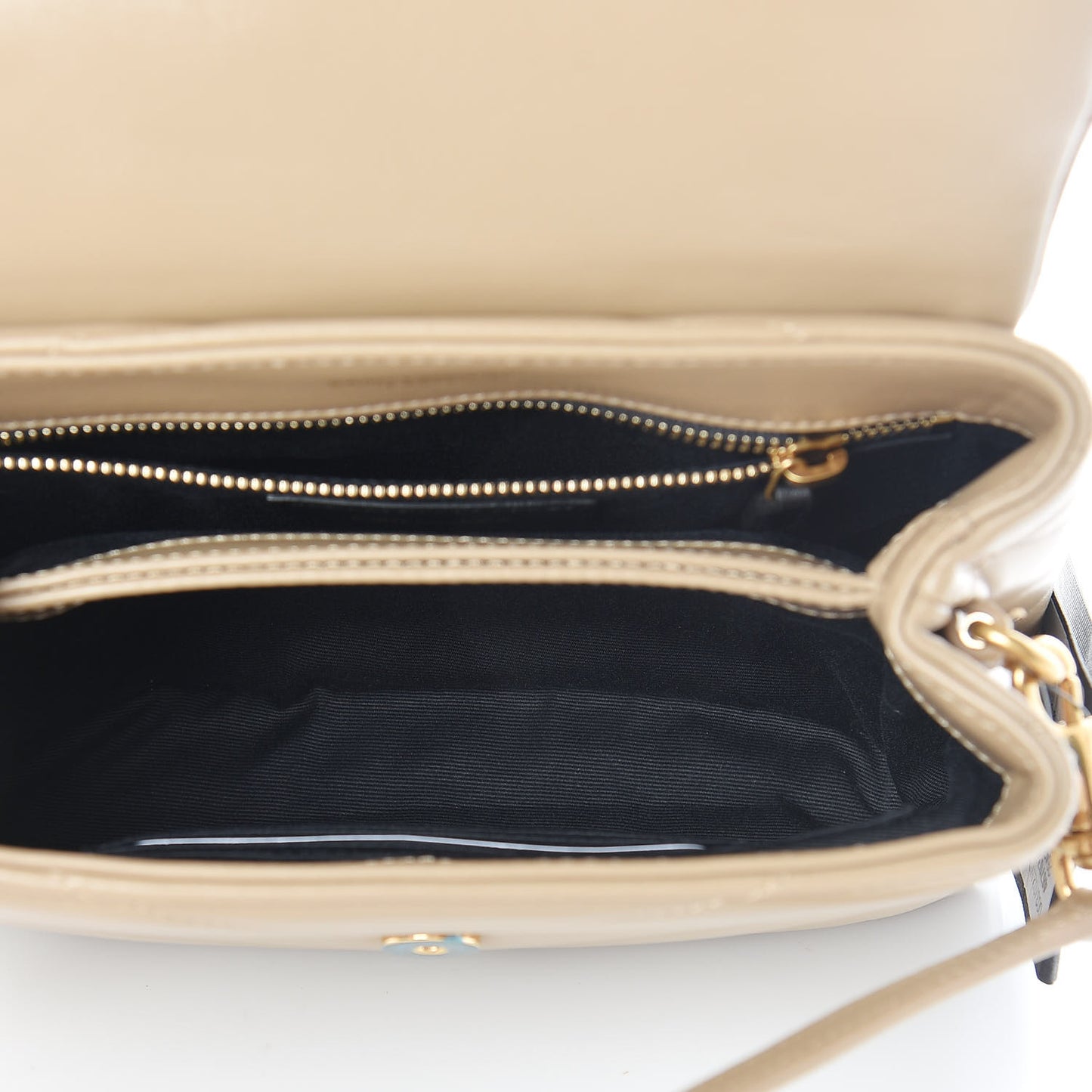 Calfskin Y Quilted Monogram Toy Loulou Crossbody Bag Latte