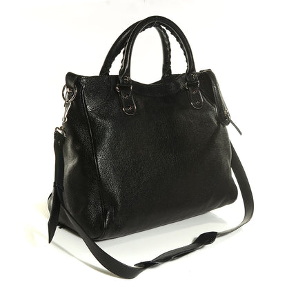Balenciaga Chevre Silver Metallic Edge Hardware Velo Black 2 of 11