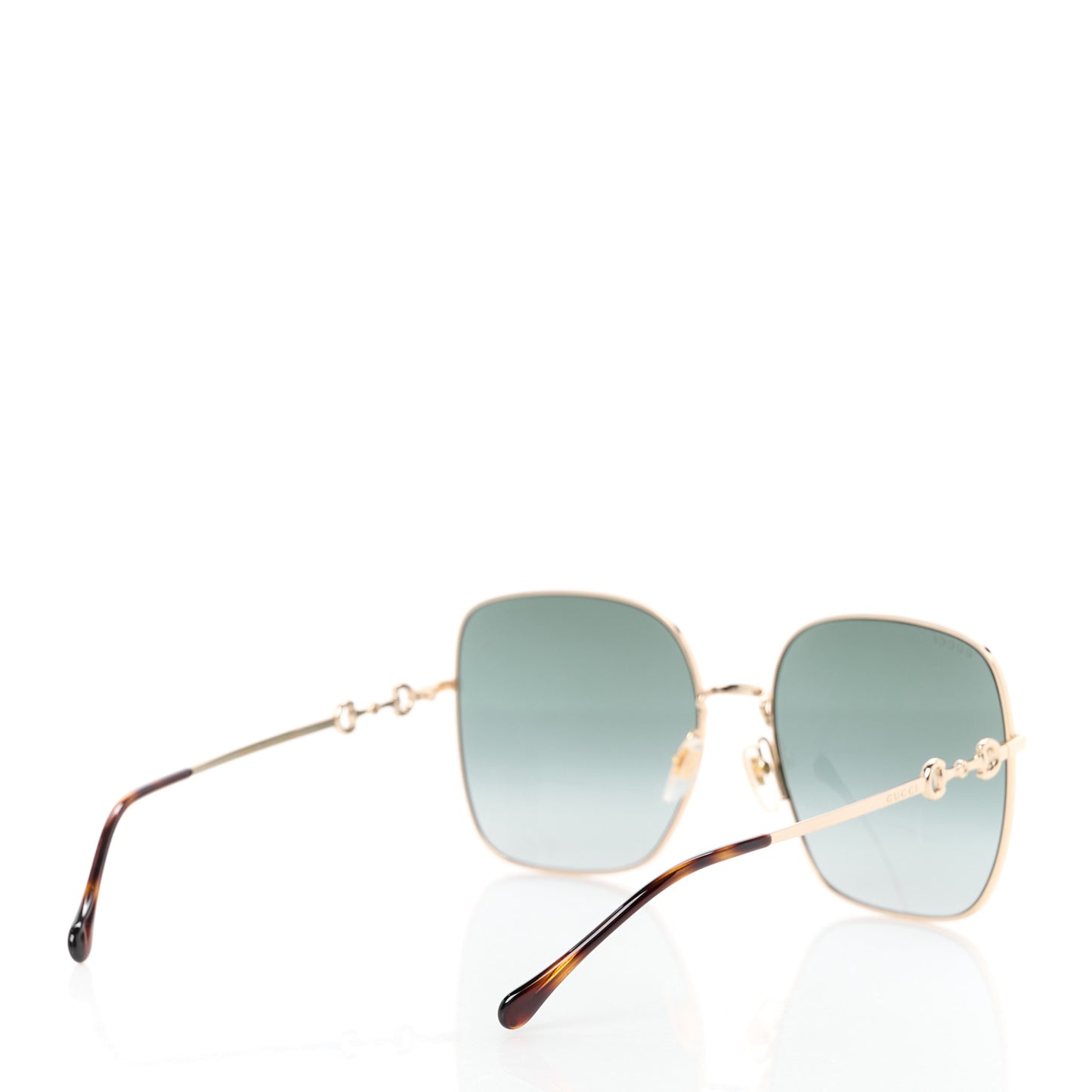 Metal Horsebit Square Frame Sunglasses GG0879S Grey