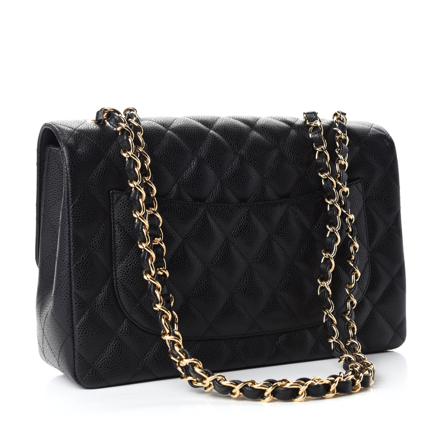Caviar Quilted Jumbo Single Flap Black