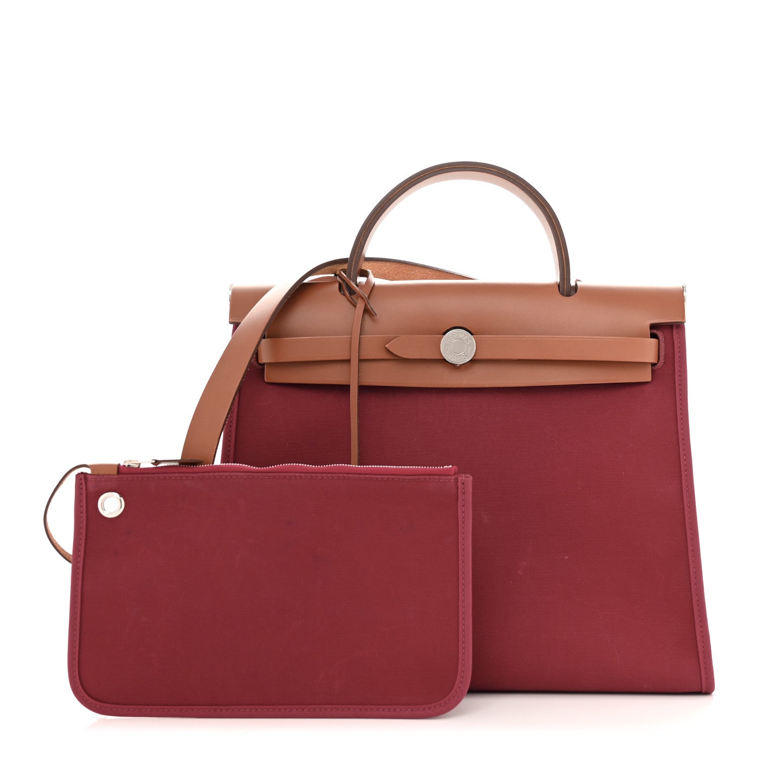 Hermes Vache Hunter Toile Herbag Zip 31 PM Rubis 1 of 15