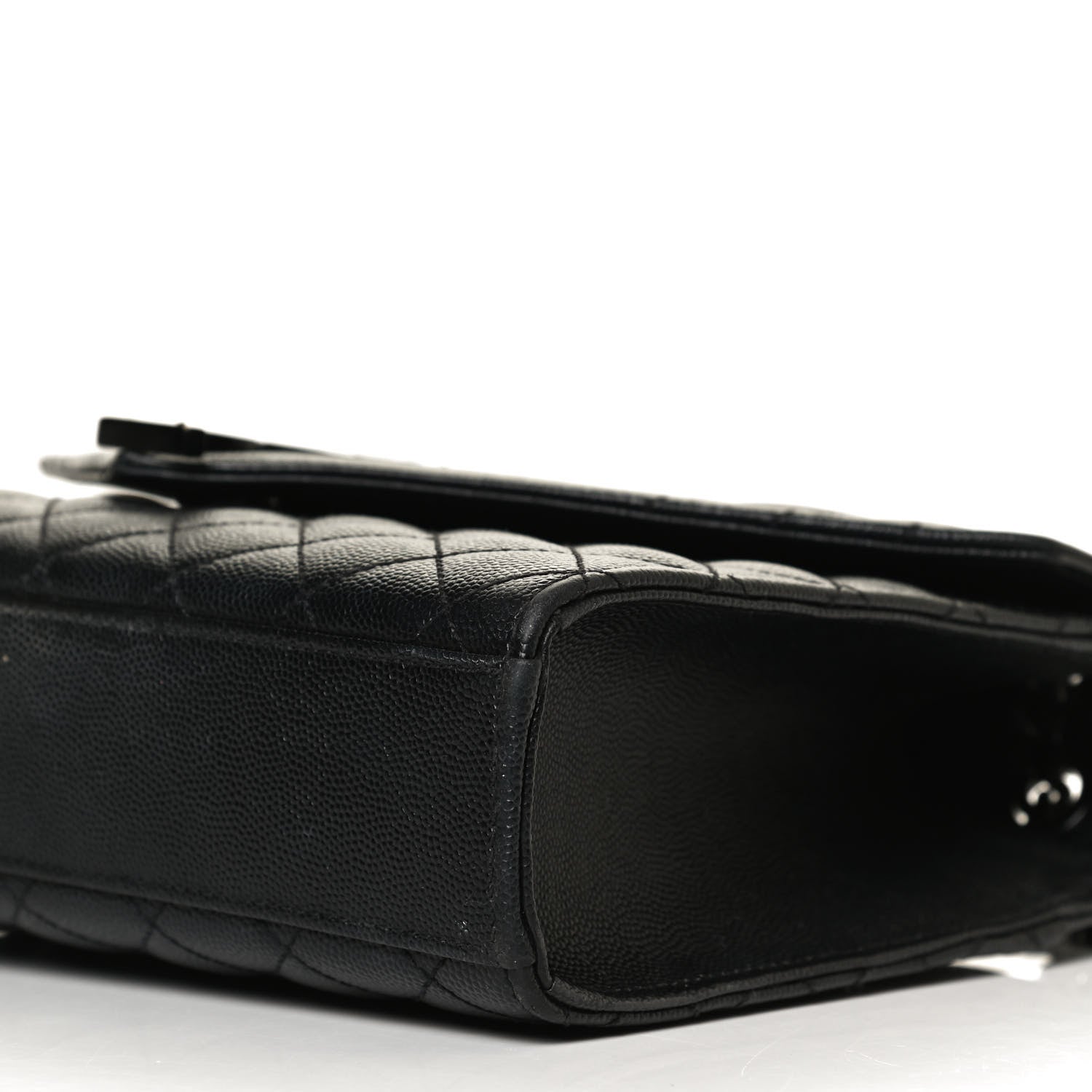 Saint Laurent Grain De Poudre Textured Mixed Matelasse Triquilt Medium Monogram Satchel Black 10 of 13