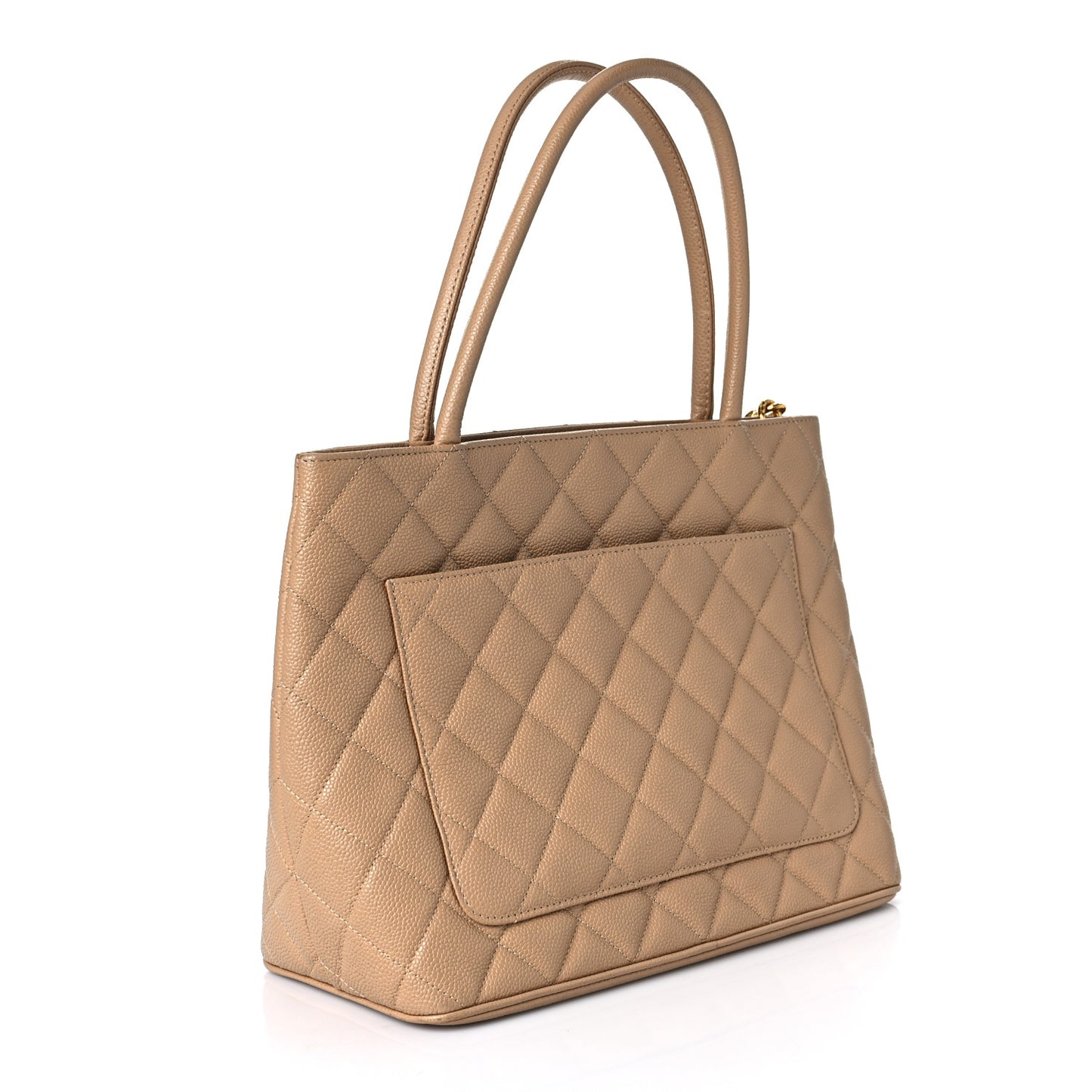 Caviar Quilted Medallion Tote Beige