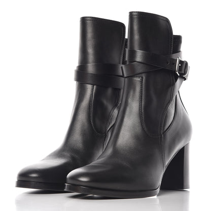 Hermes Calfskin Stretch Nappa Womens Songe 70 Low Boots 37 Black 3 of 8