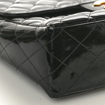 Chanel Patent Quilted XL Jumbo Single Flap Black 8 of 12