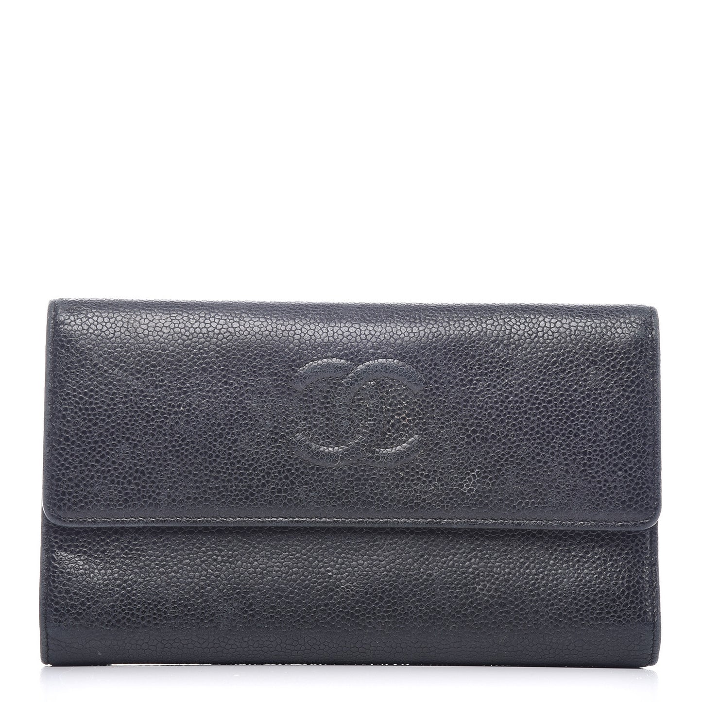 Caviar Timeless CC Large Flap Wallet Black
