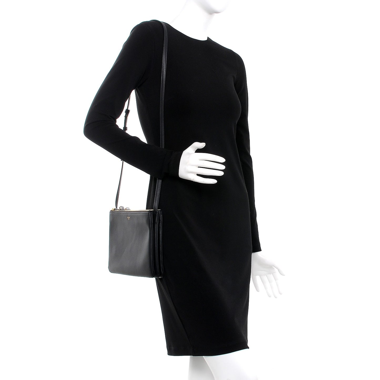 Lambskin Large Trio Crossbody Bag Black