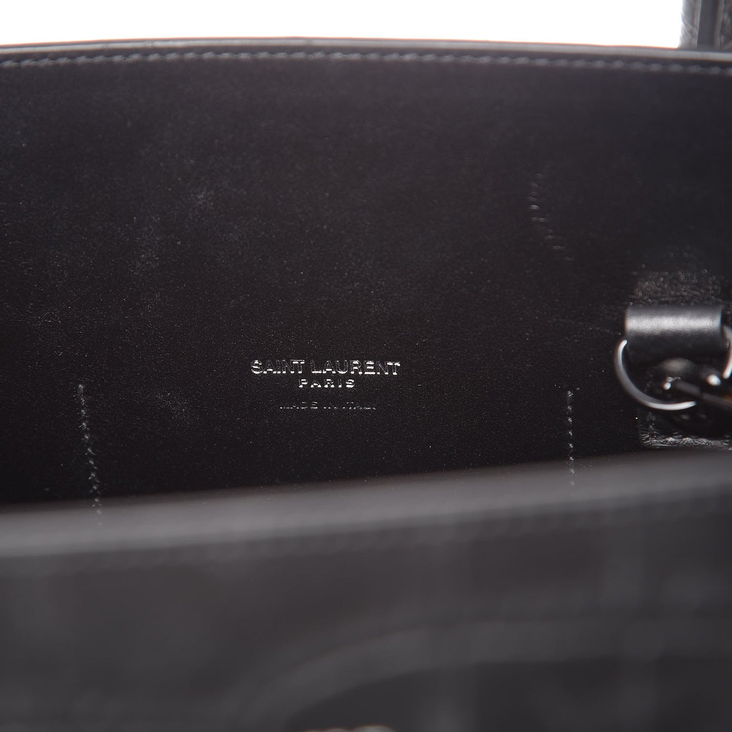 Calfskin Crocodile Embossed Large Sac De Jour Carryall Black