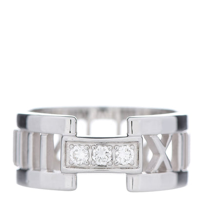Tiffany 18K White Gold Diamond Open Atlas Ring 55 7.25 1 of 6