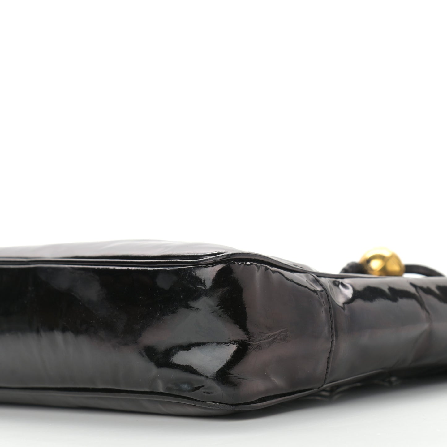 Patent Quilted CC Shoulder Bag Black