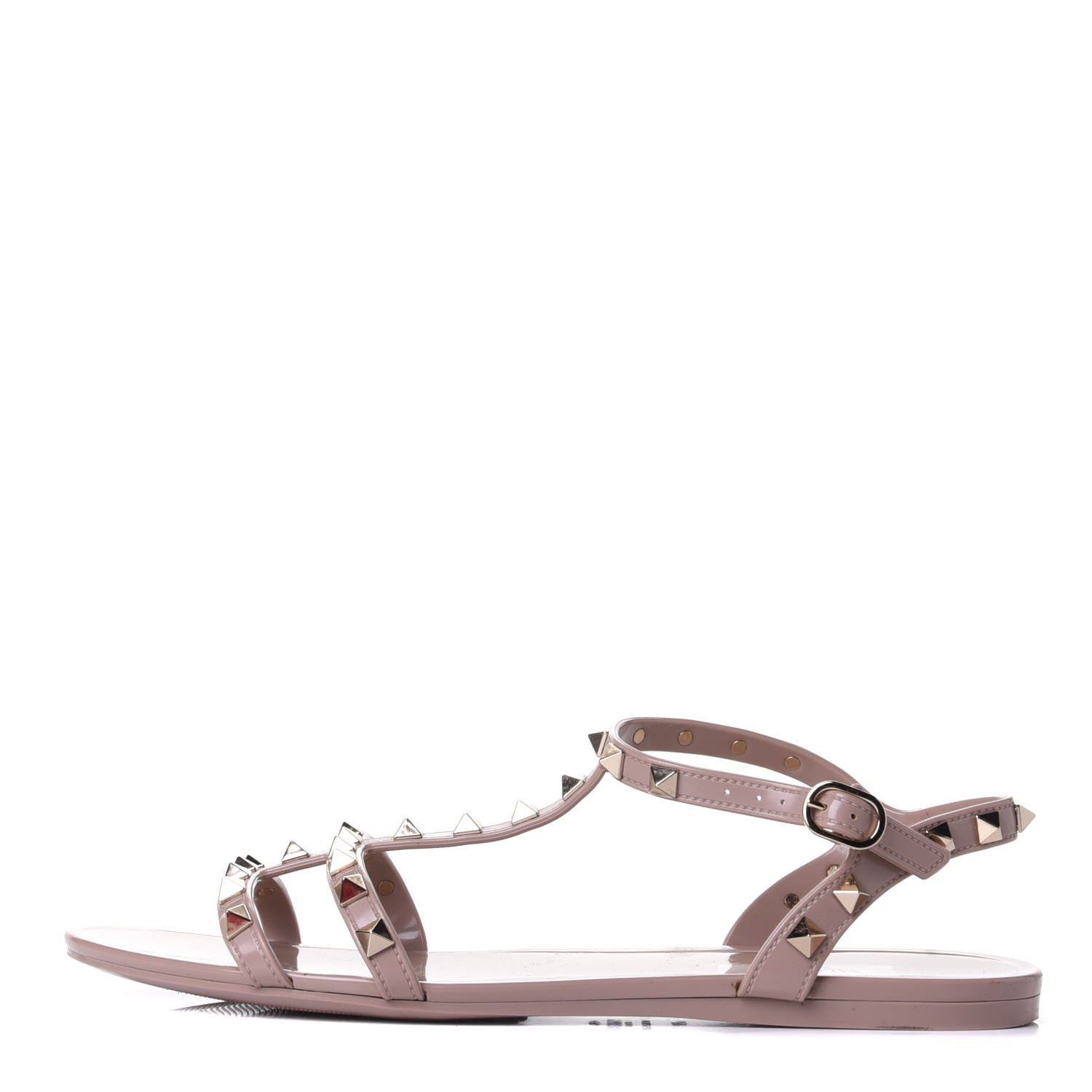Valentino Garavani PVC Jelly Rockstud Caged Sandals 40 Poudre 1 of 9