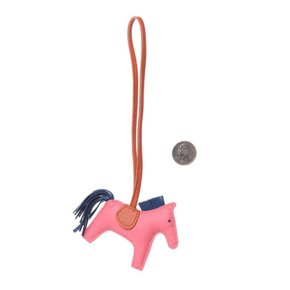 Hermes Milo Lambskin Grigri Rodeo Bag Charm PM Rose Azalee Cornaline Bleu De Malte 2 of 4