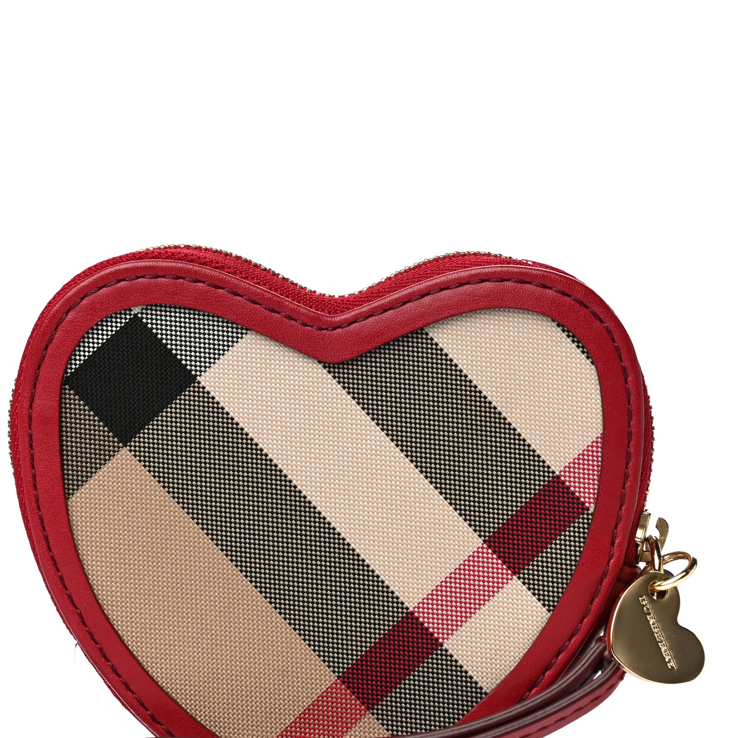 Nova Check Heart Coin Case Red